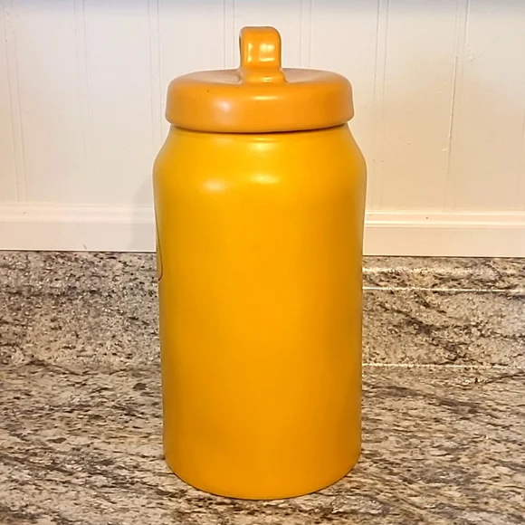 Rae Dunn Oh My Gourd Tall Canister Mustard Color - Picture 4 of 13